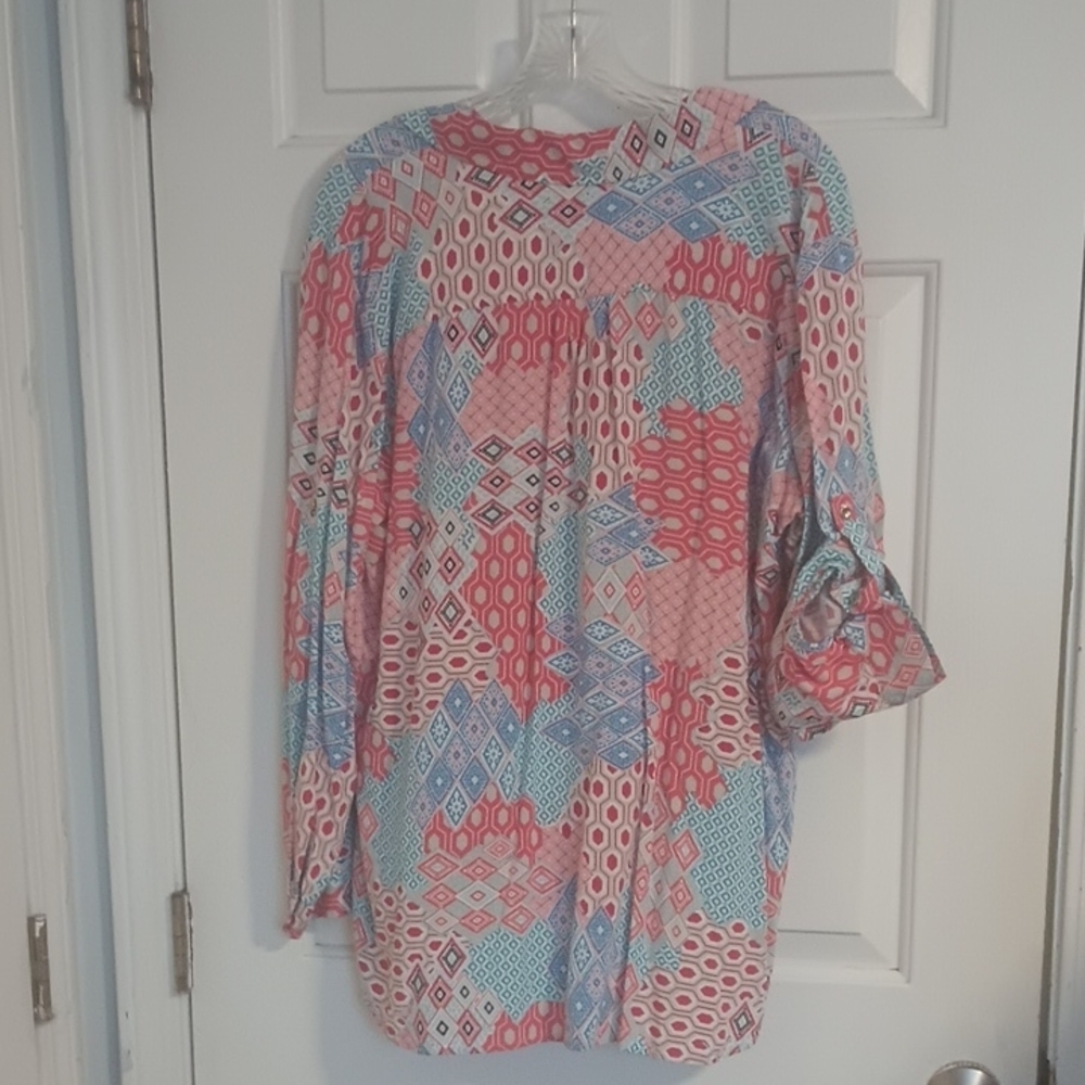 Talbots Multicolor Geometric Blouse - Picture 9 of 9